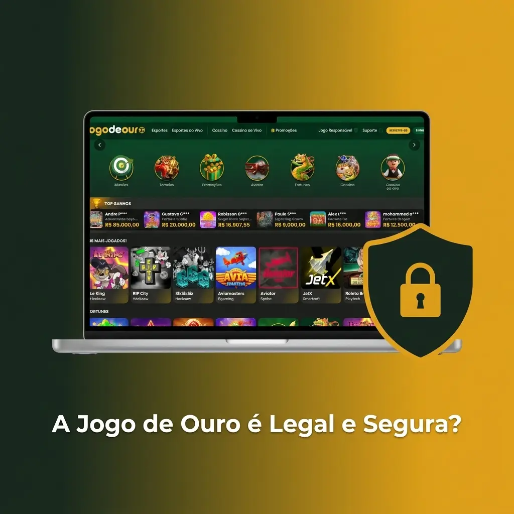 Jogo de Ouro opera legalmente no Brasil com licença SPA/MF, criptografia SSL 256 bits e conformidade com LGPD