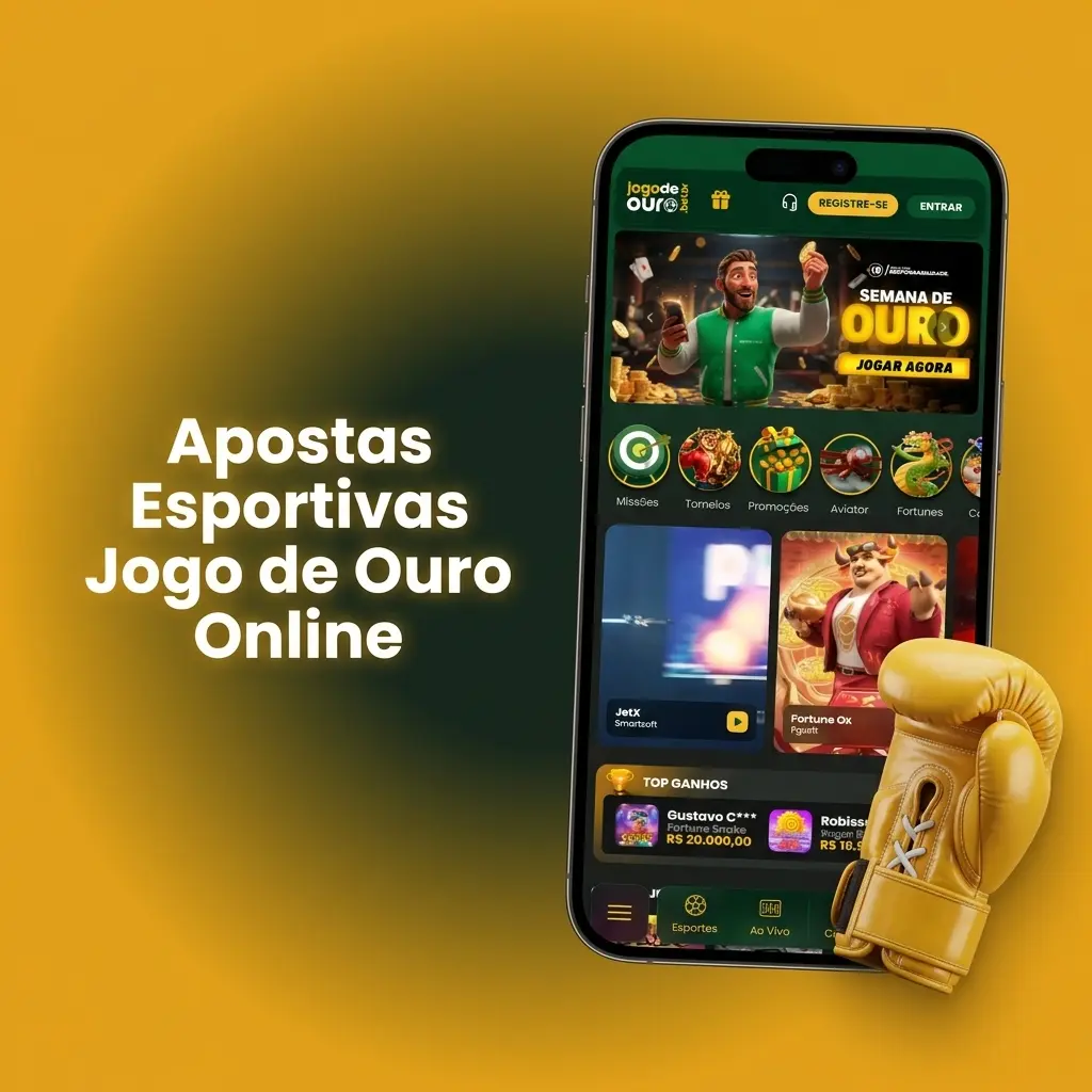 Apostas esportivas online na plataforma Jogo de Ouro com mais de 30 modalidades e mercados ao vivo