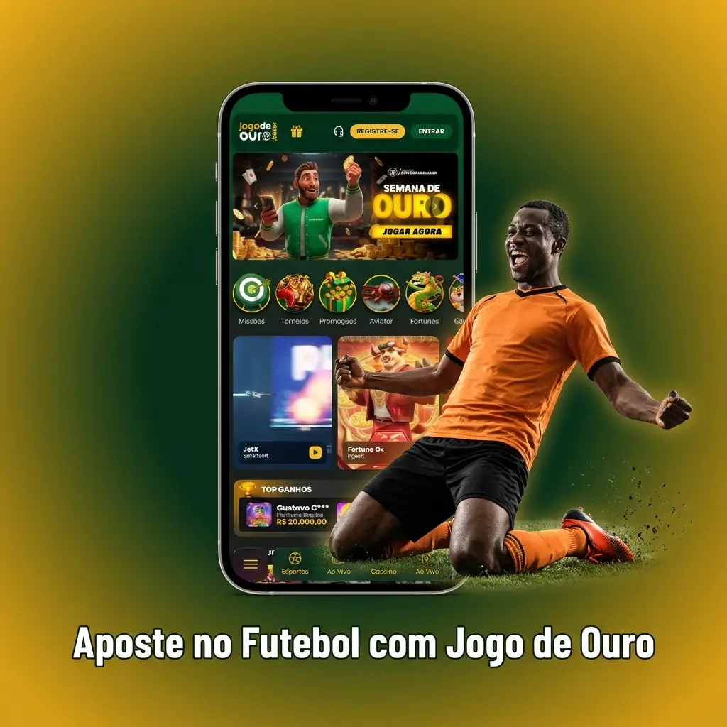Apostas em futebol na plataforma Jogo de Ouro com odds competitivas para ligas nacionais e internacionais