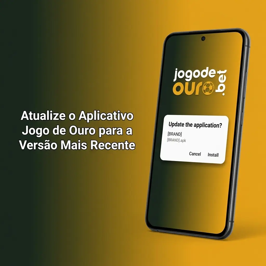 Tela de atualização do aplicativo Jogo de Ouro no Android com notificação de nova versão disponível