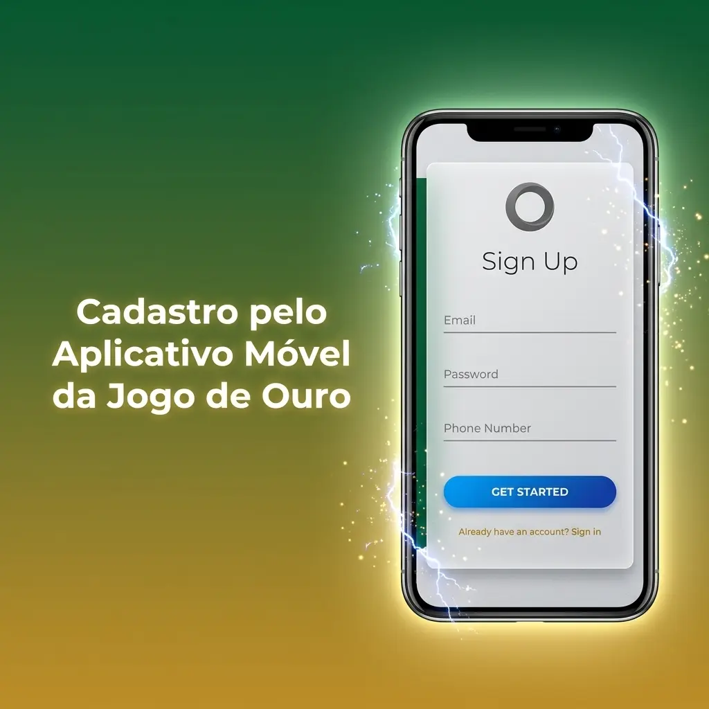 Cadastro no aplicativo móvel da Jogo de Ouro disponível para Android e iOS