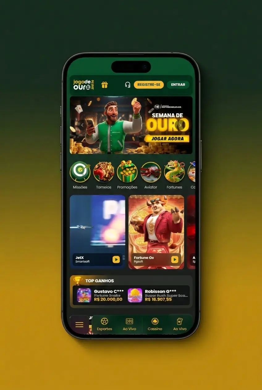 Passo a passo para fazer login na conta Jogo de Ouro via site ou aplicativo móvel