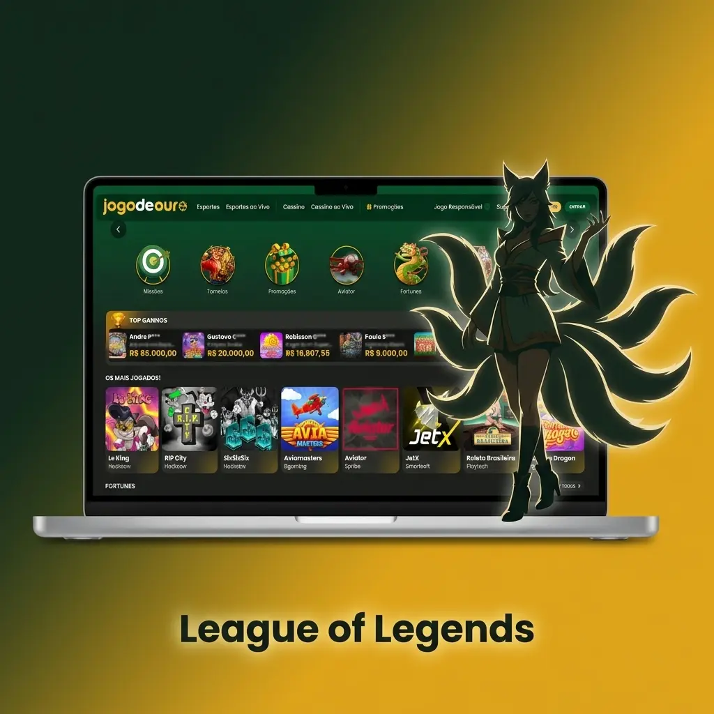 Tela do jogo League of Legends da Riot Games com personagens em batalha no mapa clássico do MOBA