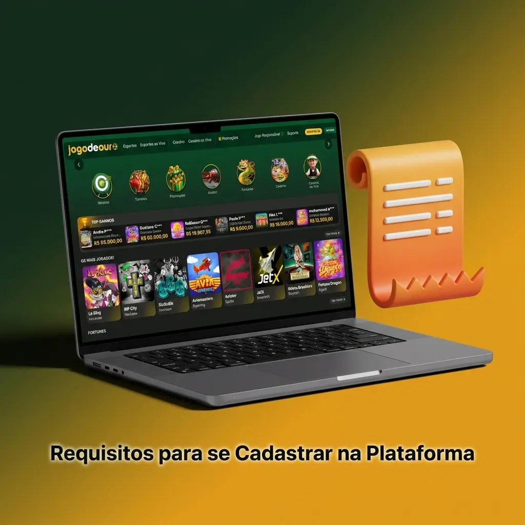 Requisitos mínimos para cadastro na plataforma Jogo de Ouro: idade, CPF válido e dados verdadeiros