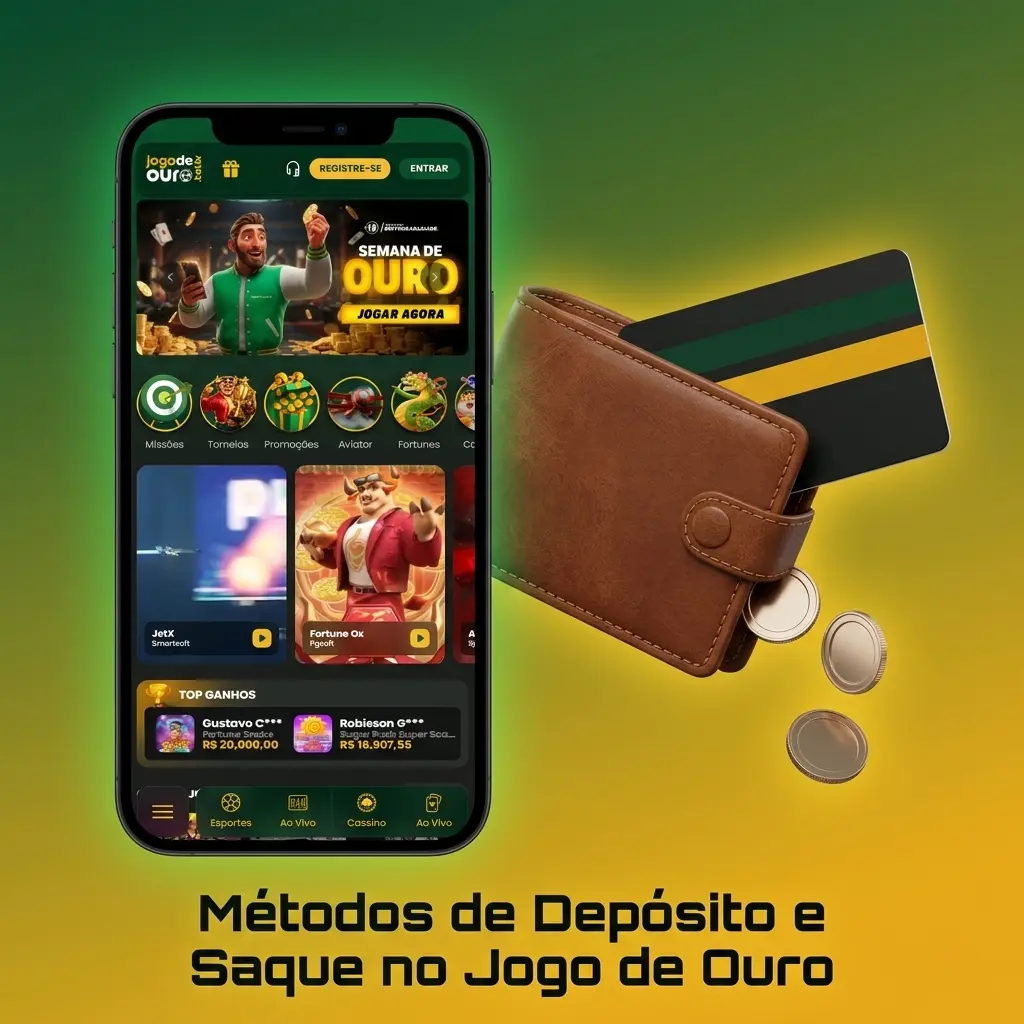 Métodos de depósito e saque no Jogo de Ouro: Pix, boleto, cartões, criptomoedas e mais opções disponíveis.
