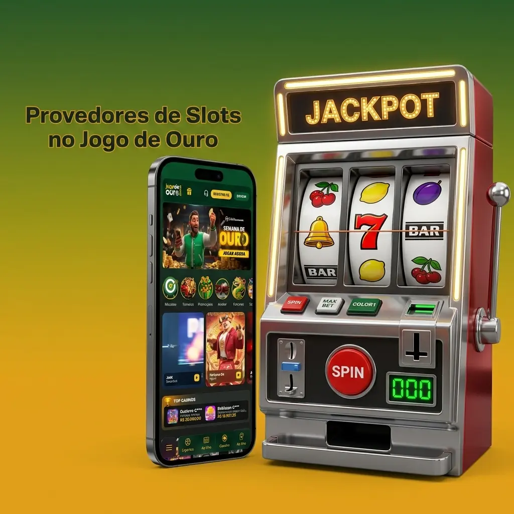 Provedores de slots certificados no Jogo de Ouro, incluindo Pragmatic Play, NetEnt e Play'n GO com centenas de jogos